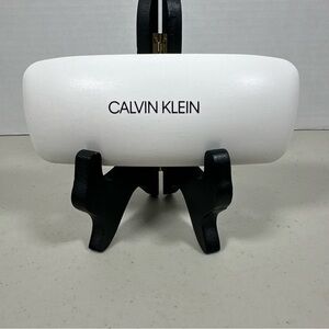 Calvin Klein Sunglasses Case, White Hard Shell Case. Velvet Interior.